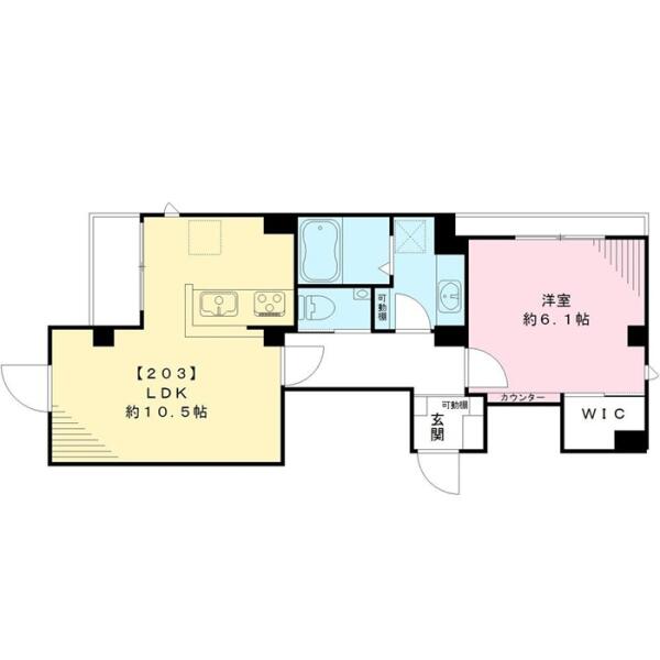 ラシーネ・テラス文京千駄木 203号室 間取り図