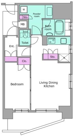 レジディア御茶ノ水 1501号室 間取り図