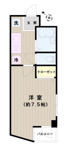 レジャンシック小石川 405号室 間取り図