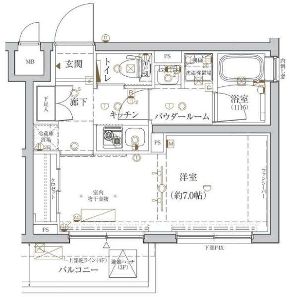 クレイシア新宿ノース間取り図