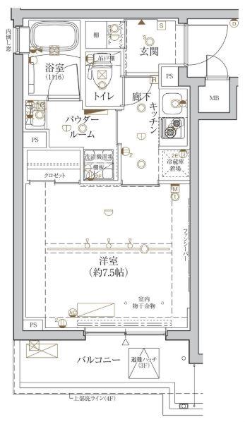 クレイシア新宿ノース間取り図