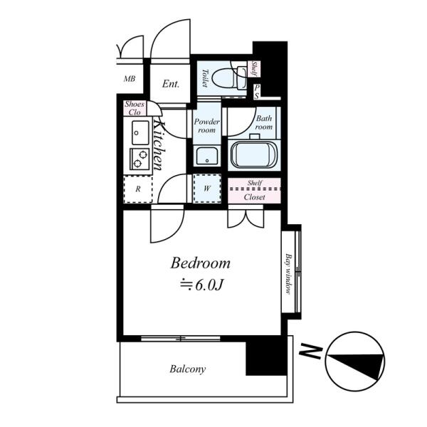 パレステュディオ本郷後楽園 201号室 間取り図