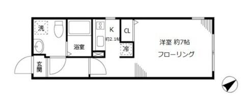 MODULOR茗荷谷 204号室 間取り図