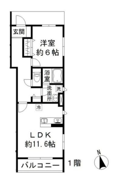 小日向テラスハウス 101号室 間取り図