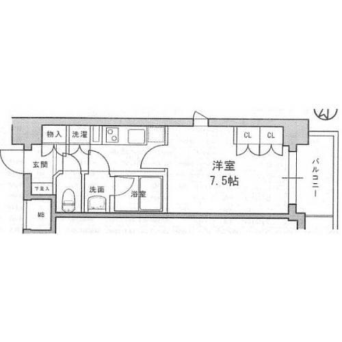 クオリア小石川 801号室 間取り図