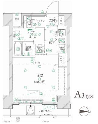 クレイシア江戸川橋レーヴ 603号室 間取り図