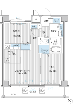 レジデンスゆたて間取り図