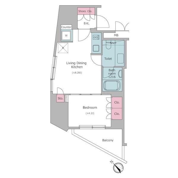 レジディア文京小石川II（クレヴィアリグゼ小石川） 1101号室 間取り図