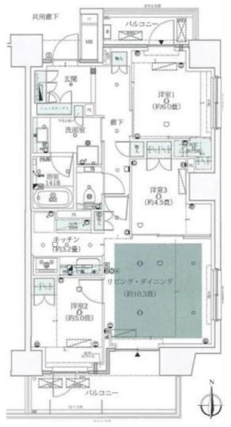 ザ・パークハウス山吹神楽坂間取り図