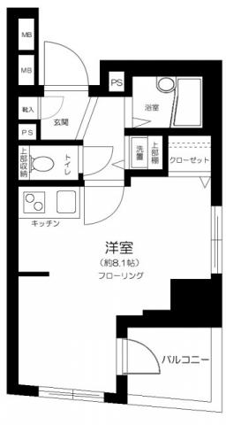 プリズムスクエア本駒込 1201号室 間取り図