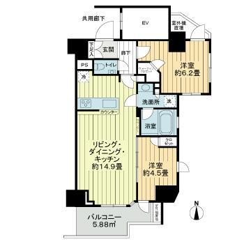 オープンレジデンシア文京本郷 201号室 間取り図