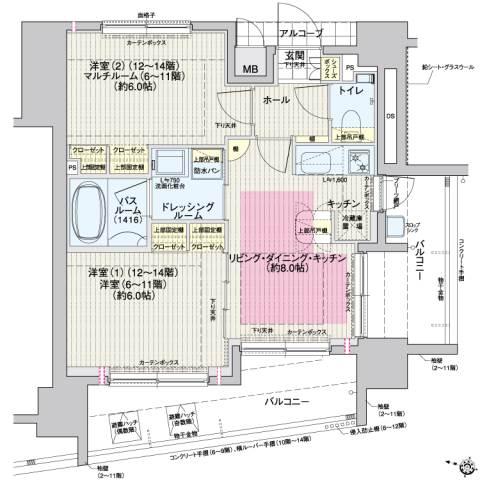 エステムプラザ飯田橋タワーレジデンス間取り図