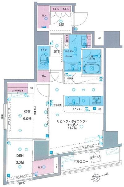 ジェノヴィア駒込駅グリーンヴェール間取り図