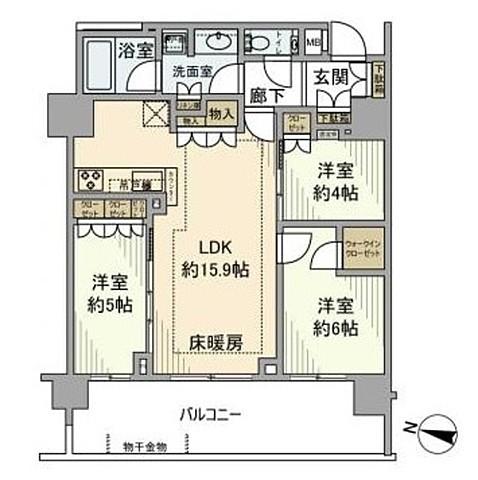 ザ・パークハウス文京江戸川橋間取り図