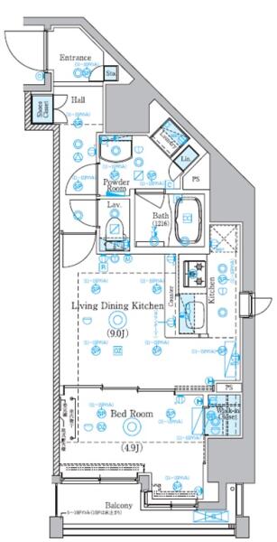 プレセダンヒルズ文京本駒込 504号室 間取り図