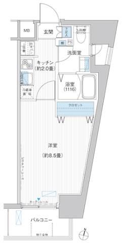 カーサラスク目白台 503号室 間取り図