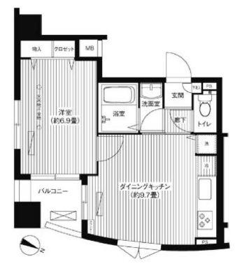コート・フェリシア 1003号室 間取り図