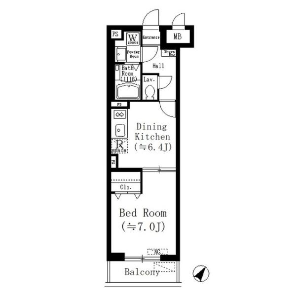 ルーチェ六義園 203号室 間取り図