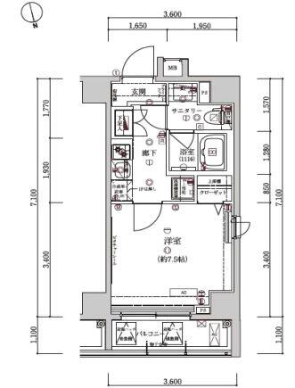 ステージファースト後楽園 405号室 間取り図