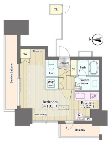文京 GARDEN THE SOUTH 1101号室 間取り図