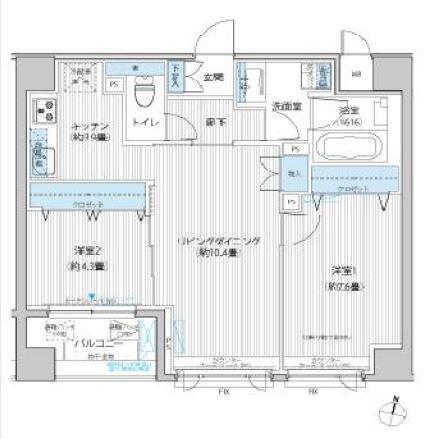 アンソレイエ飯田橋間取り図