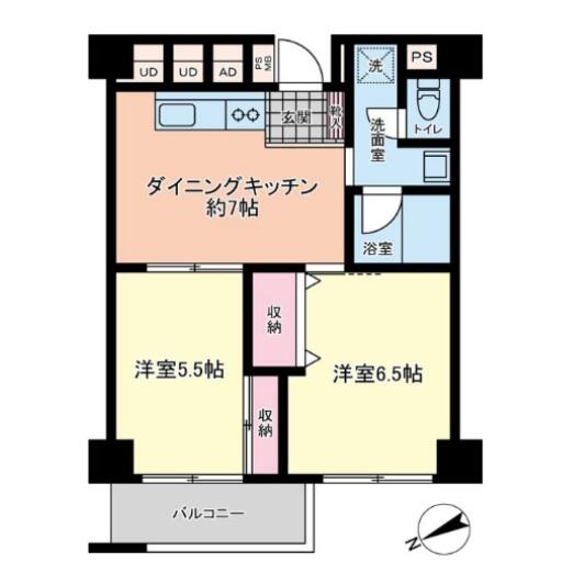 春日ビューハイツ 503号室 間取り図