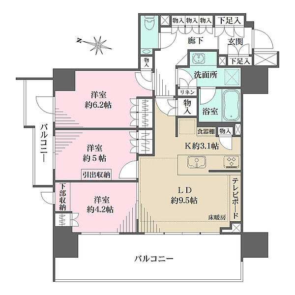 ザ・パークハウス文京江戸川橋間取り図