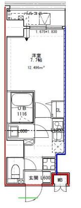 S-RESIDENCE文京小石川 702号室 間取り図