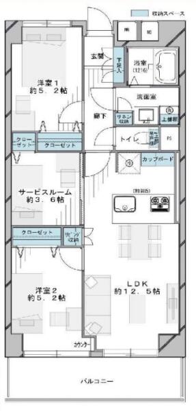 ユーカリハイツ小石川 214 間取り図