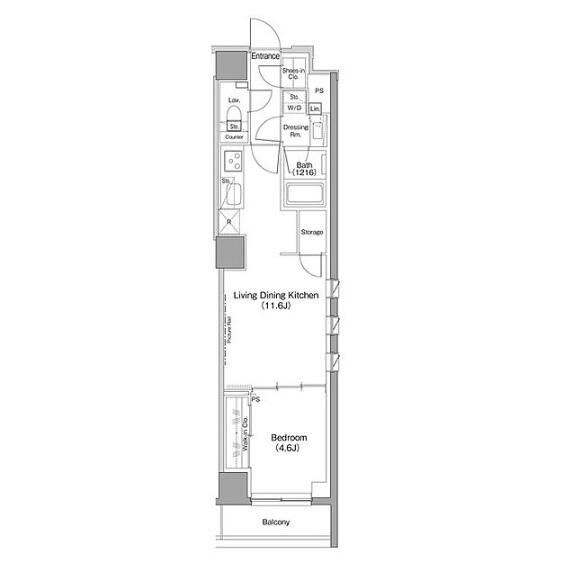 ザ・パークハビオ小石川 201号室 間取り図