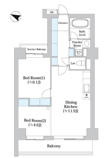 アーバンシティ音羽 1101号室 間取り図