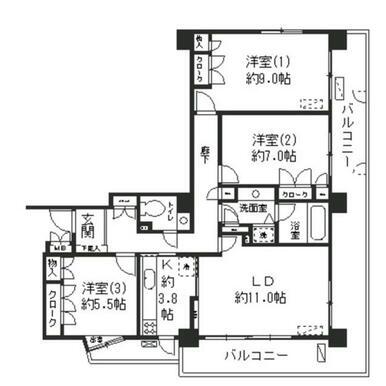 フラット曙町’89間取り図