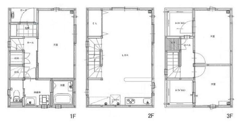 千駄木2丁目戸建て間取り図