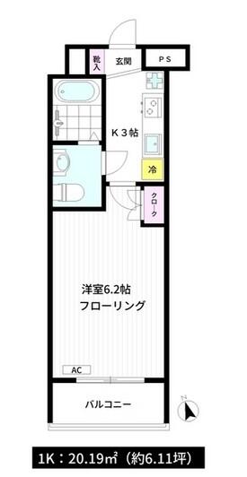モトパーク御茶ノ水 402号室 間取り図