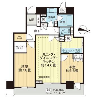 ザ・ライオンズ上野の森 1008号室 間取り図