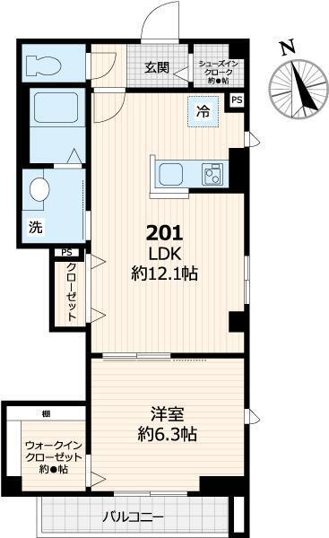 Portofino本郷（ポルトフィーノ本郷） 201号室 間取り図