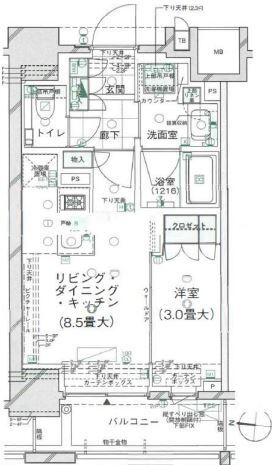 ブランズ文京本郷一丁目 902号室 間取り図