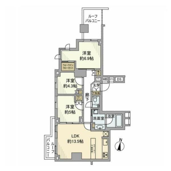 ブランズ文京小石川パークフロント間取り図