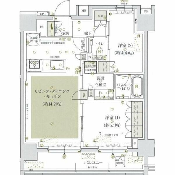 アトラス西日暮里道灌山間取り図