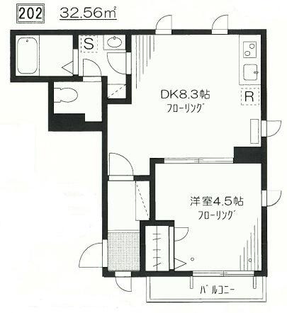 ショコラ白山 202号室 間取り図