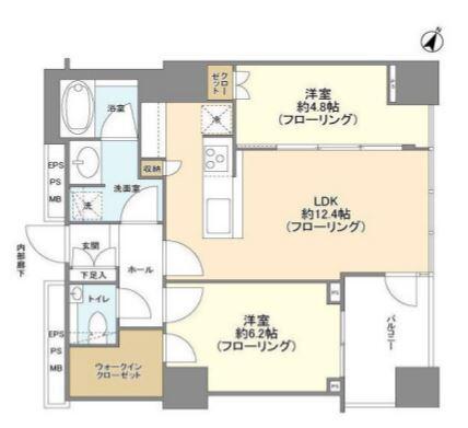 ブランズタワー文京小日向間取り図