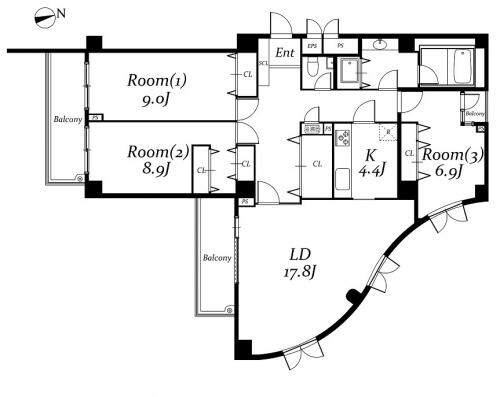 白山ハイツ間取り図