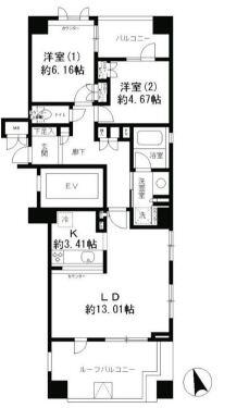 レジディア文京湯島間取り図