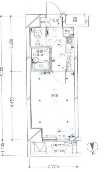 クレアシオン御茶ノ水 1102号室 間取り図