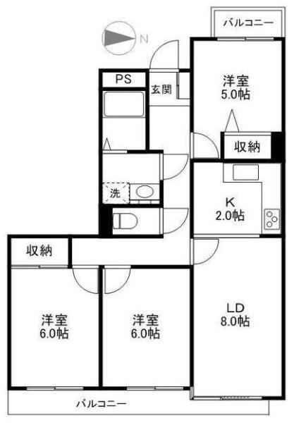 ニューハイツ白山間取り図