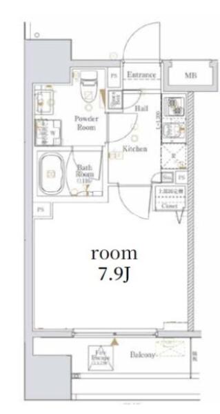 Log文京千駄木（ログ文京千駄木） 801号室 間取り図