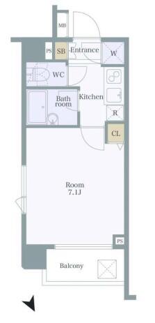 パレステュディオ小石川後楽園 410号室 間取り図