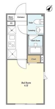 ウェルスクエアイズム文京千石 201号室 間取り図