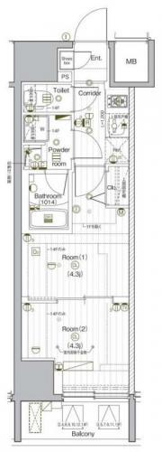 PREMIUM CUBE G 後楽園（プレミアムキューブG後楽園）間取り図