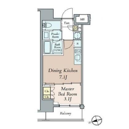 クレストコート本郷三丁目 203号室 間取り図